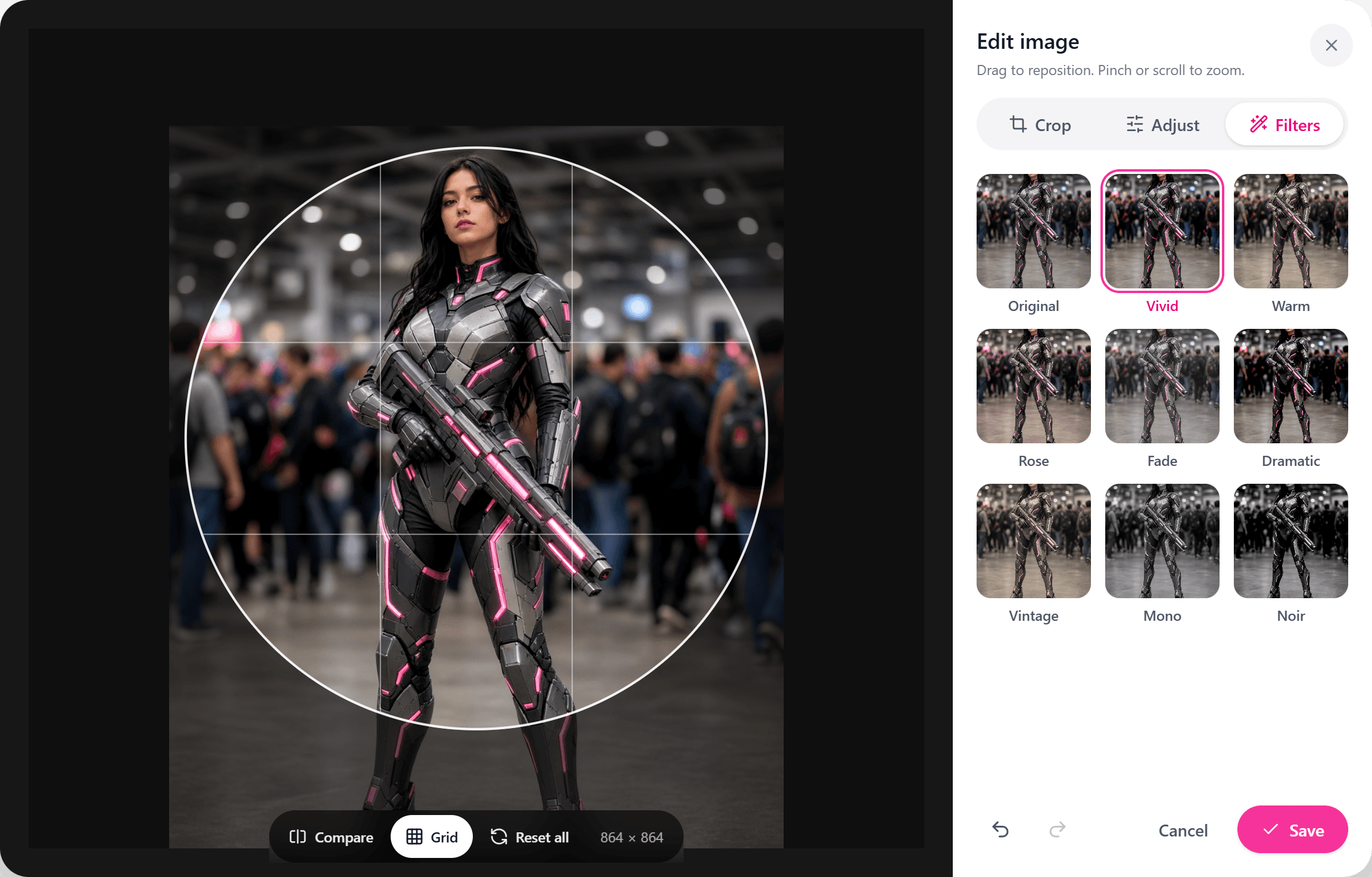 Built-in image editor